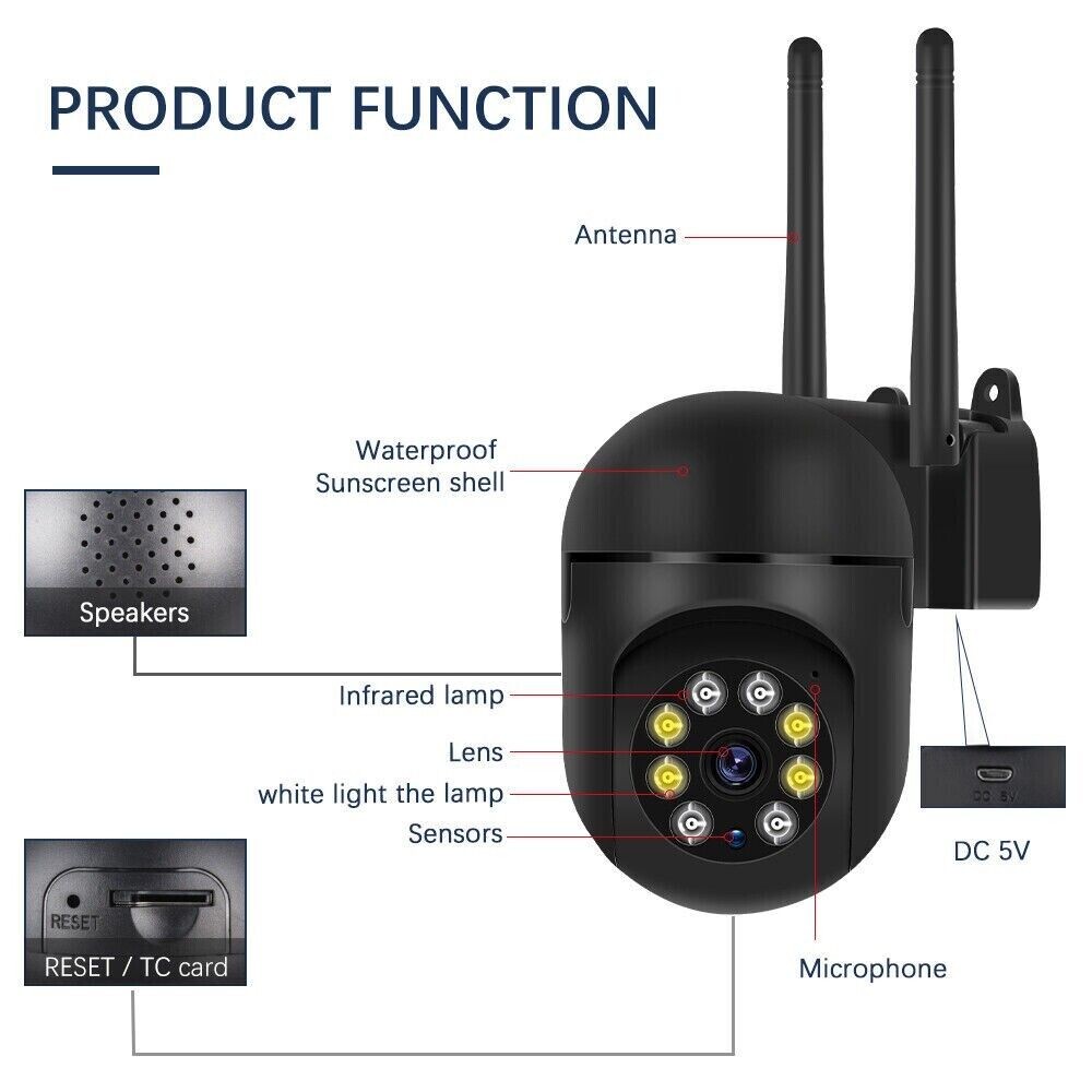 3MP HD Smart 5G Wifi Camera IP66, White