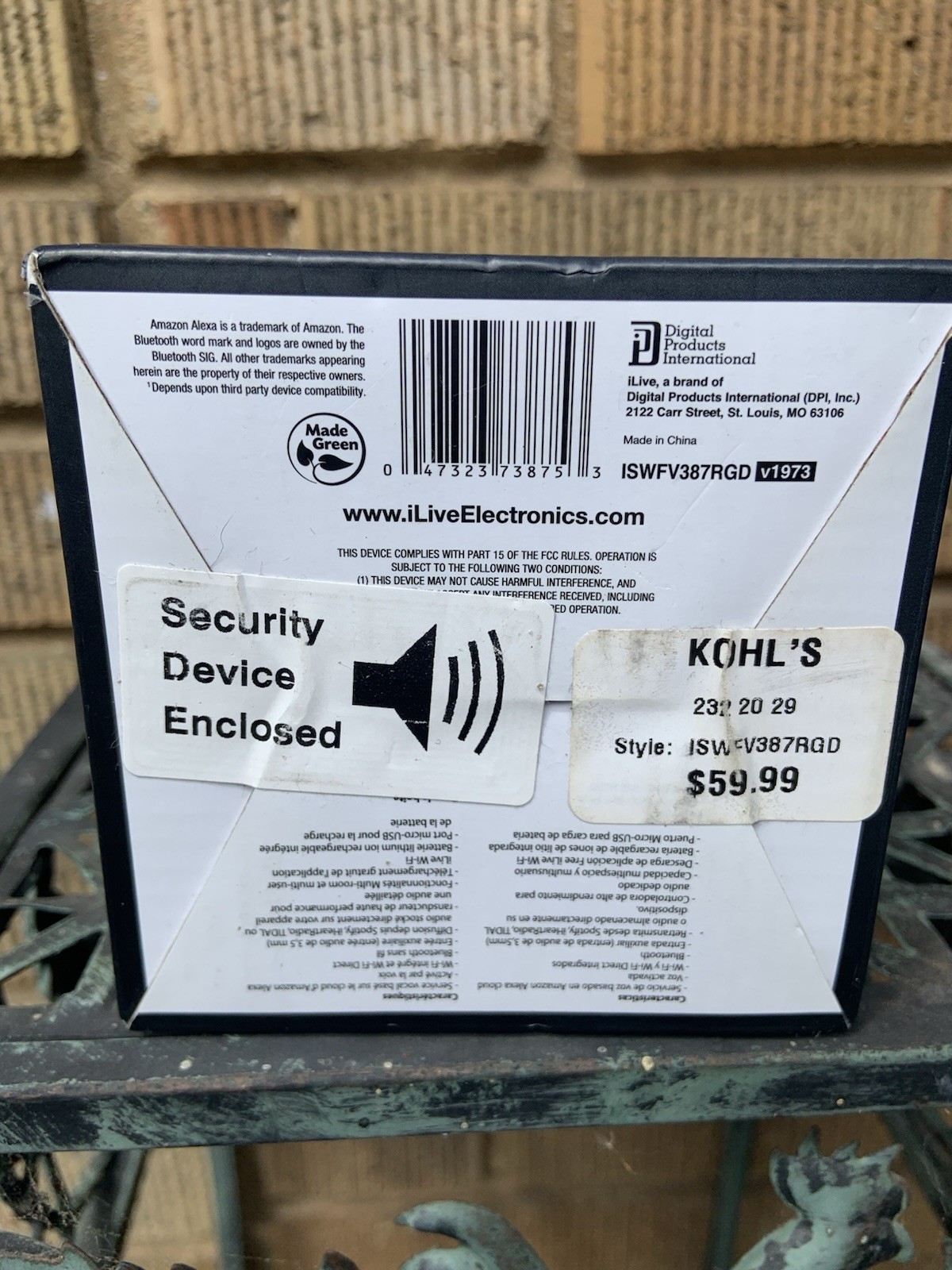 iLive Concierge WiFi Wireless Speaker Amazon Alexa Bluetooth Rechargeable