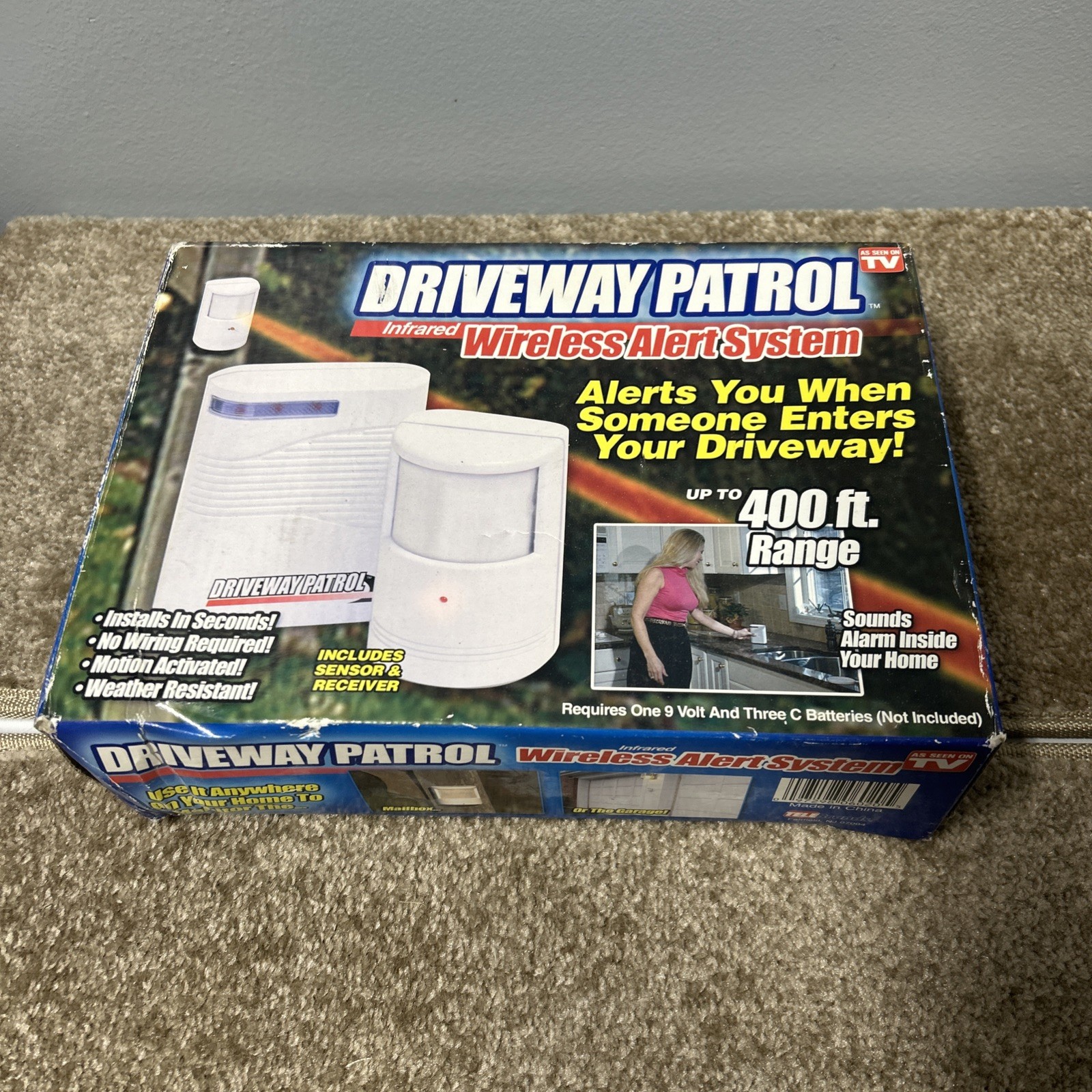 U.S Patrol Driveway Patrol Garage Motion Sensor Security Infrared System White