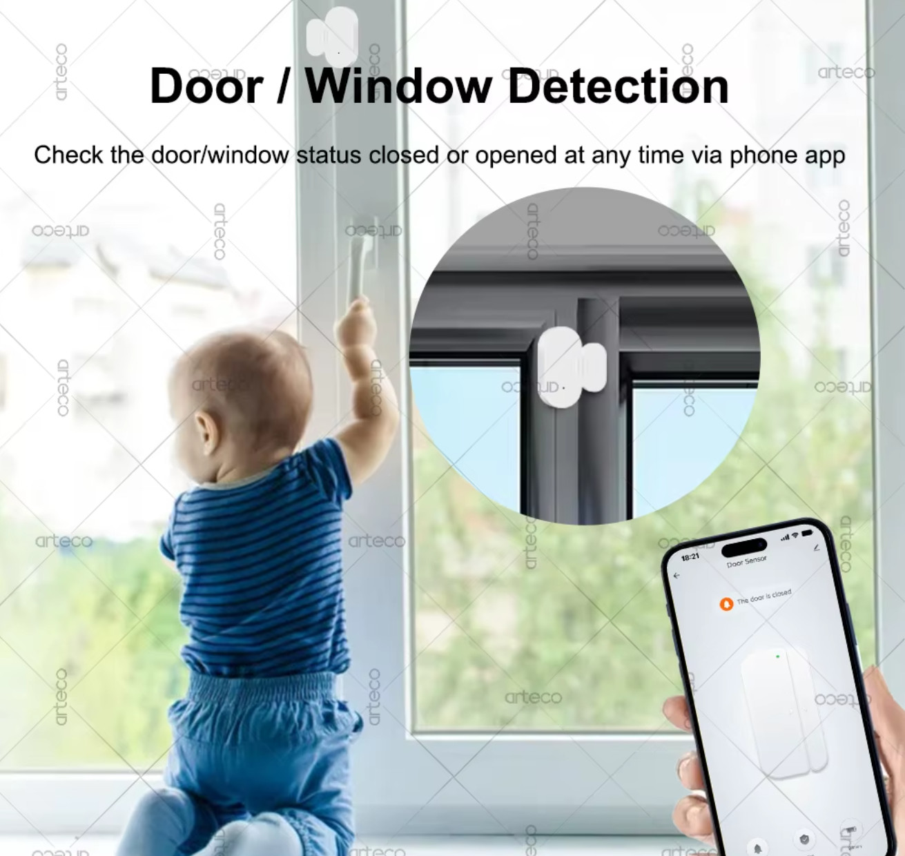 Zigbee Door Window Sensor Open Close Detector Smart Home Security Alarm Burglar