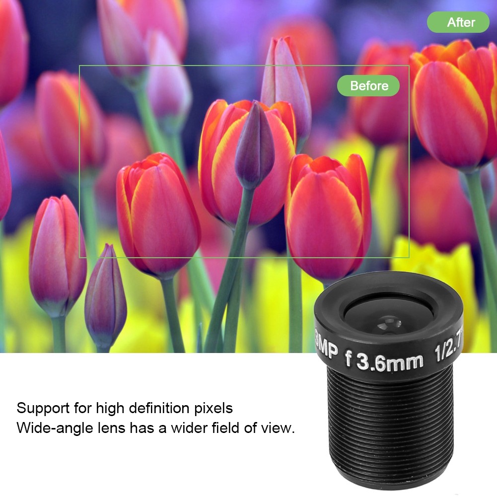 2pcs Security Lens Wide Angle CCTV 3.6mm 3MP HD For Camera
