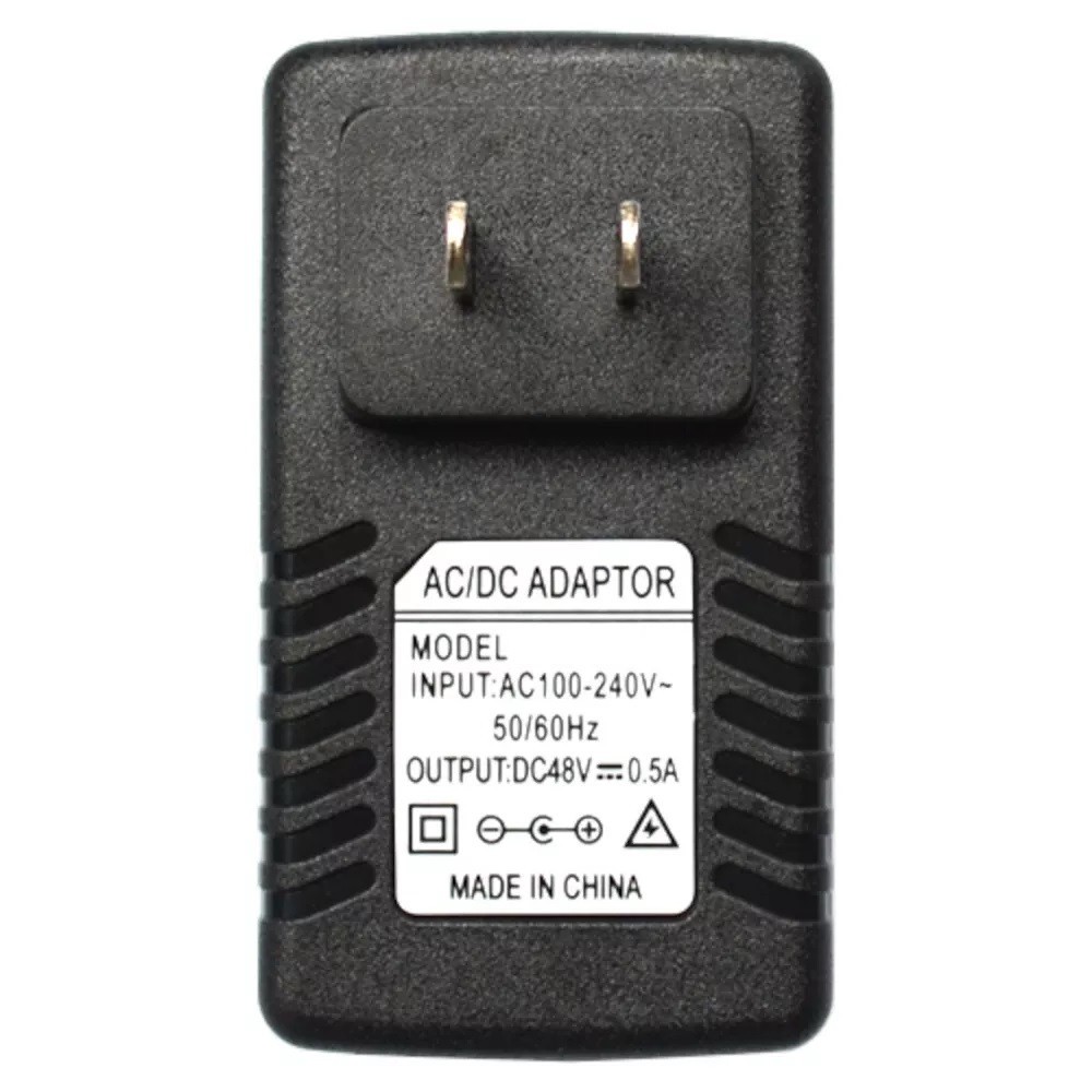 Gigabit POE Injector Adapter 48V 24W 0.5A 10/100/1000Mbps IEEE 802.3af 100M