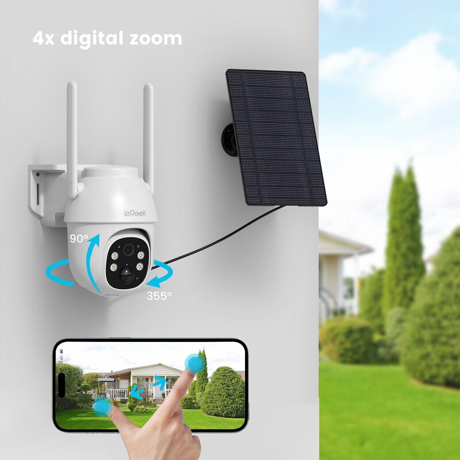 Outdoor 4G LTE Solar Security Camera Wireless Battery CCTV System NO WiFi Needed