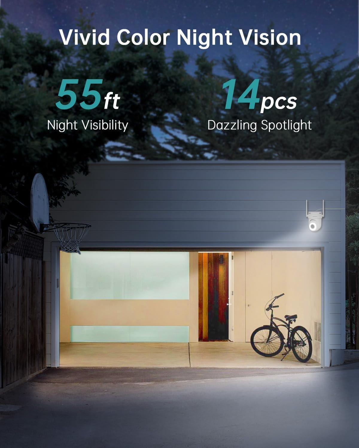 ZUMIMALL 2.5K Wired Cameras for Home Security, 2.4G/5G WiFi Outdoor Camera