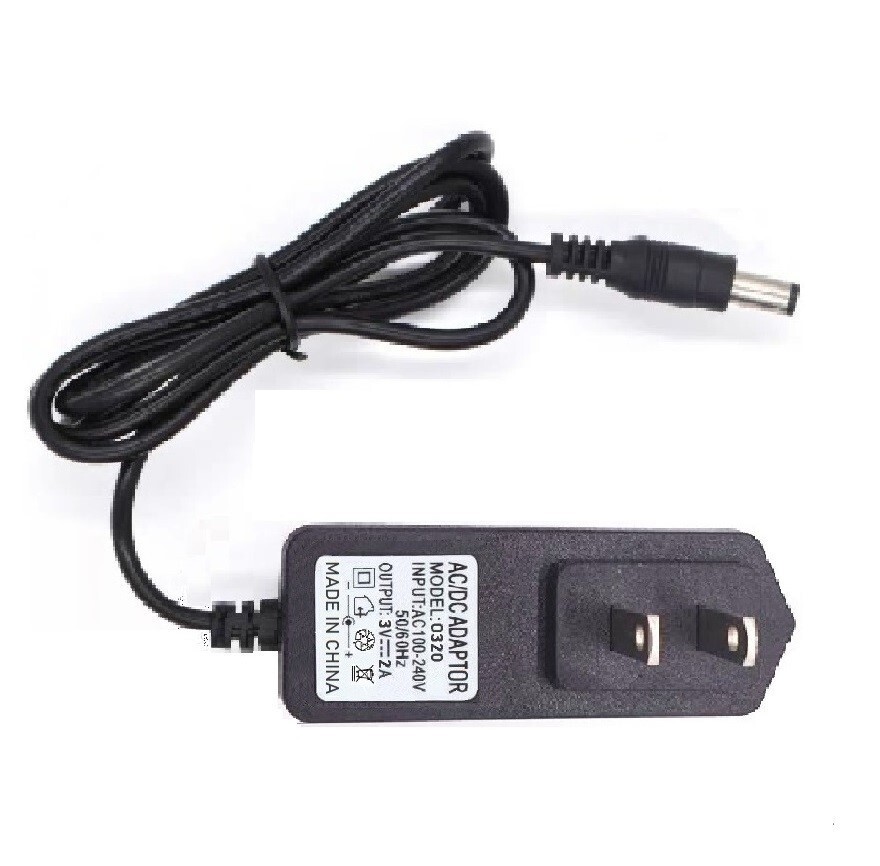 3V 2A AC Adapter DC Power Supply Charger Cord 5.5×2.1mm with 2DC Plug Tips
