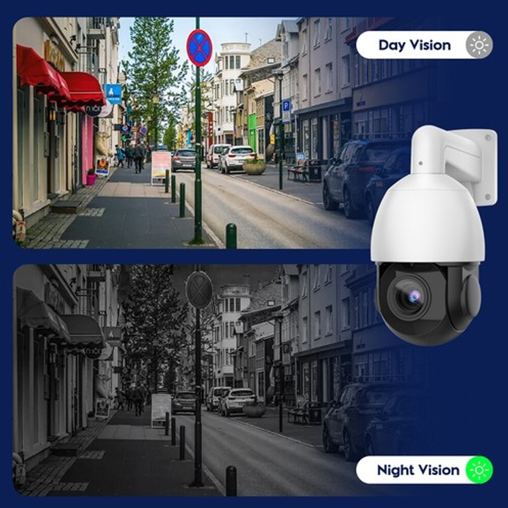 Vikylin 5MP Wired Security Camera PTZ 18x Optical Zoom POE Outdoor Auto Tracking