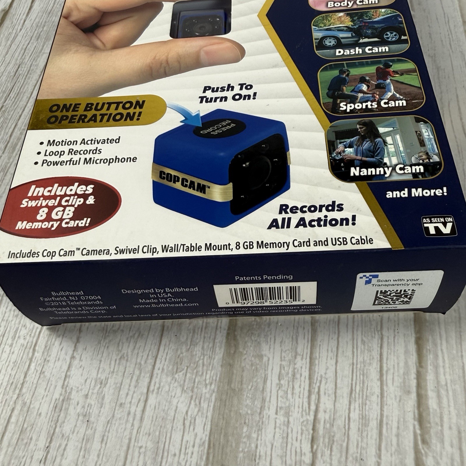 Atomic Beam Cop Cam Mini Wireless Security Camera with Memory Card New Sealed