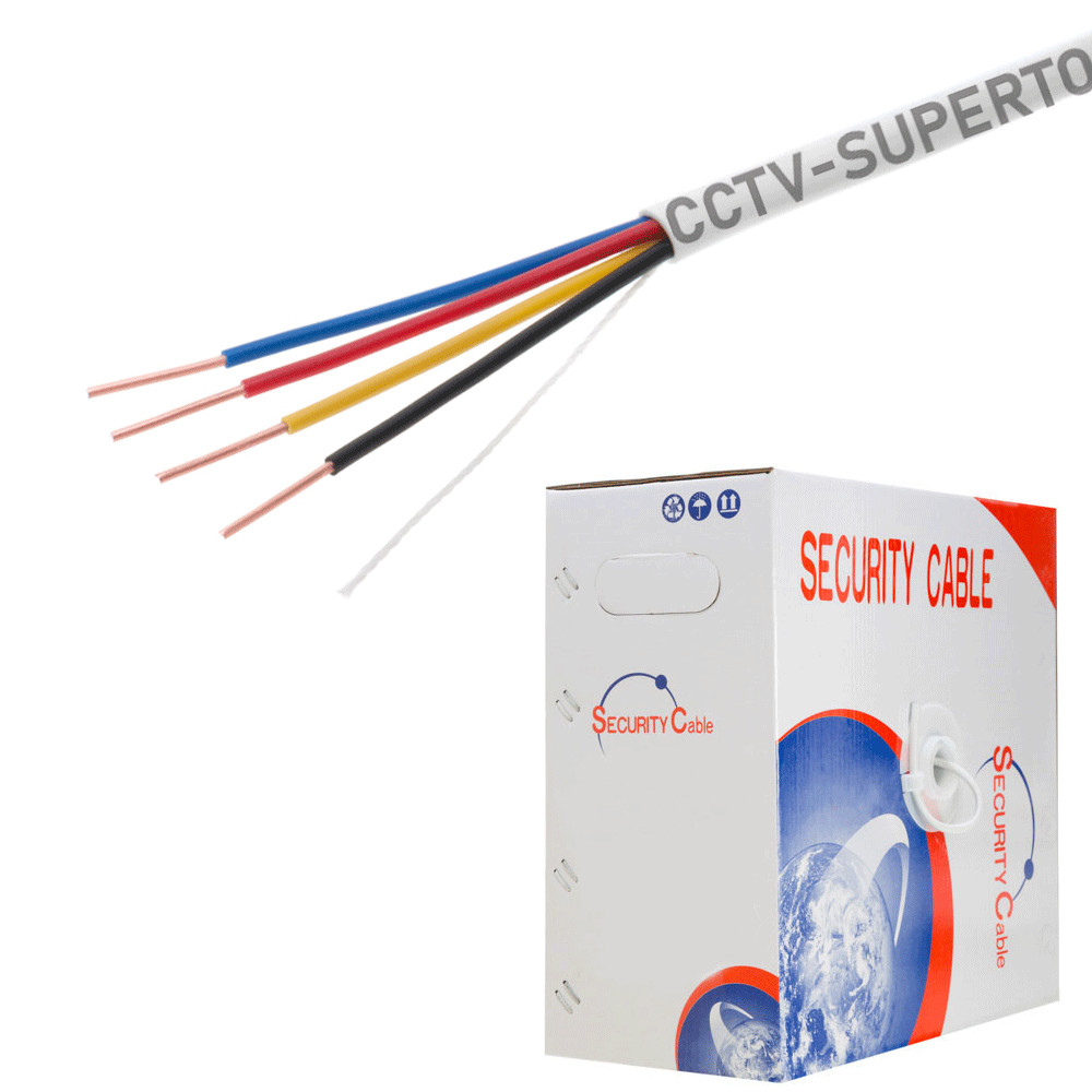 500FT 22/4 AWG Solid Alarm Wire Cable CCA Unshielded White for Security System