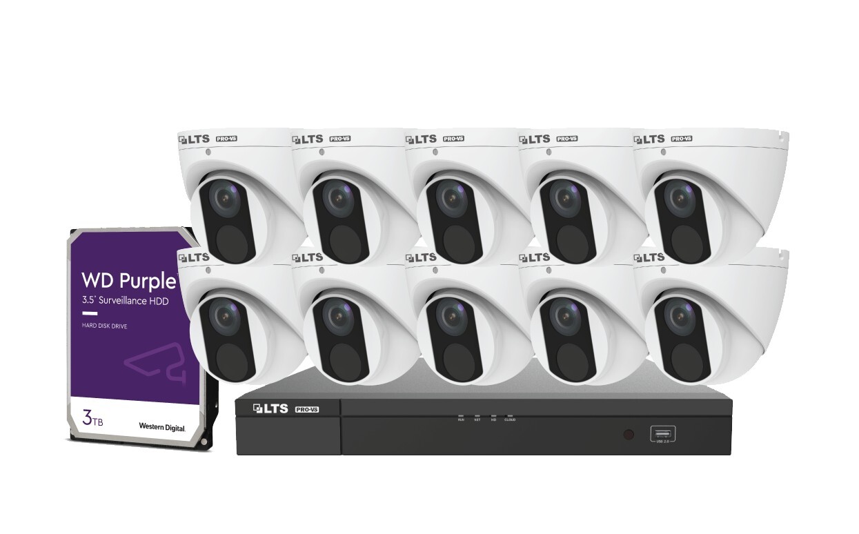 A Bundle of (10x) VSIP3442W-28MA, Pro-VS, 4MP, IP, Turret, 2.8mm & (1x) VSN7216-