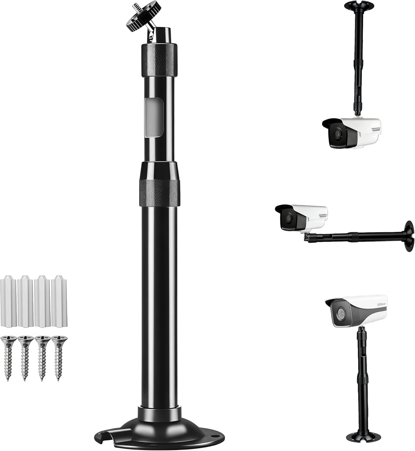 Adjustable Telescopic CCTV Camera Mount Bracket – Wall & Ceiling Compatible for