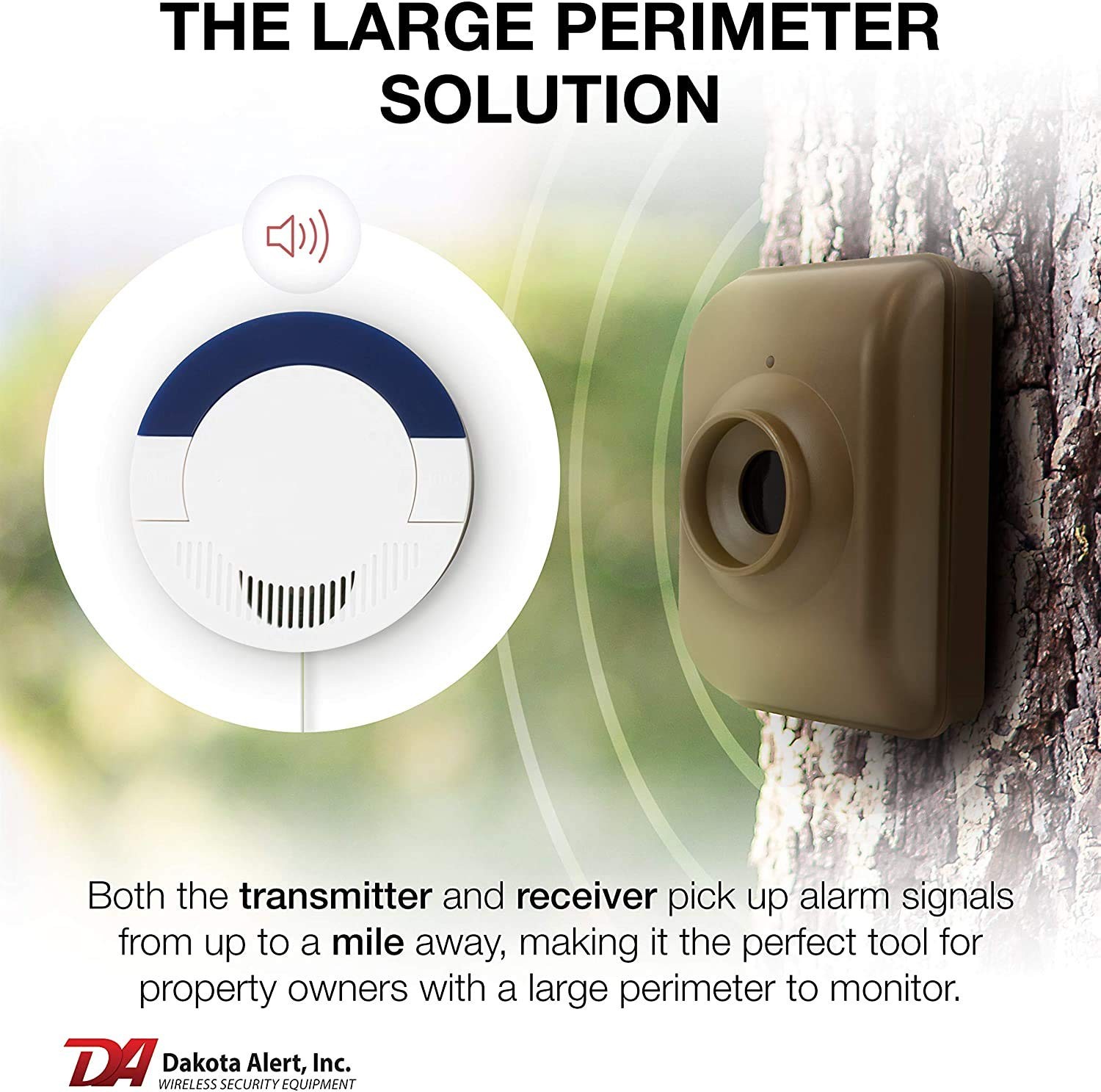Wireless Driveway Motion Detector 1 Mile Alarm PIR Outdoor Sensor DCMA–4000