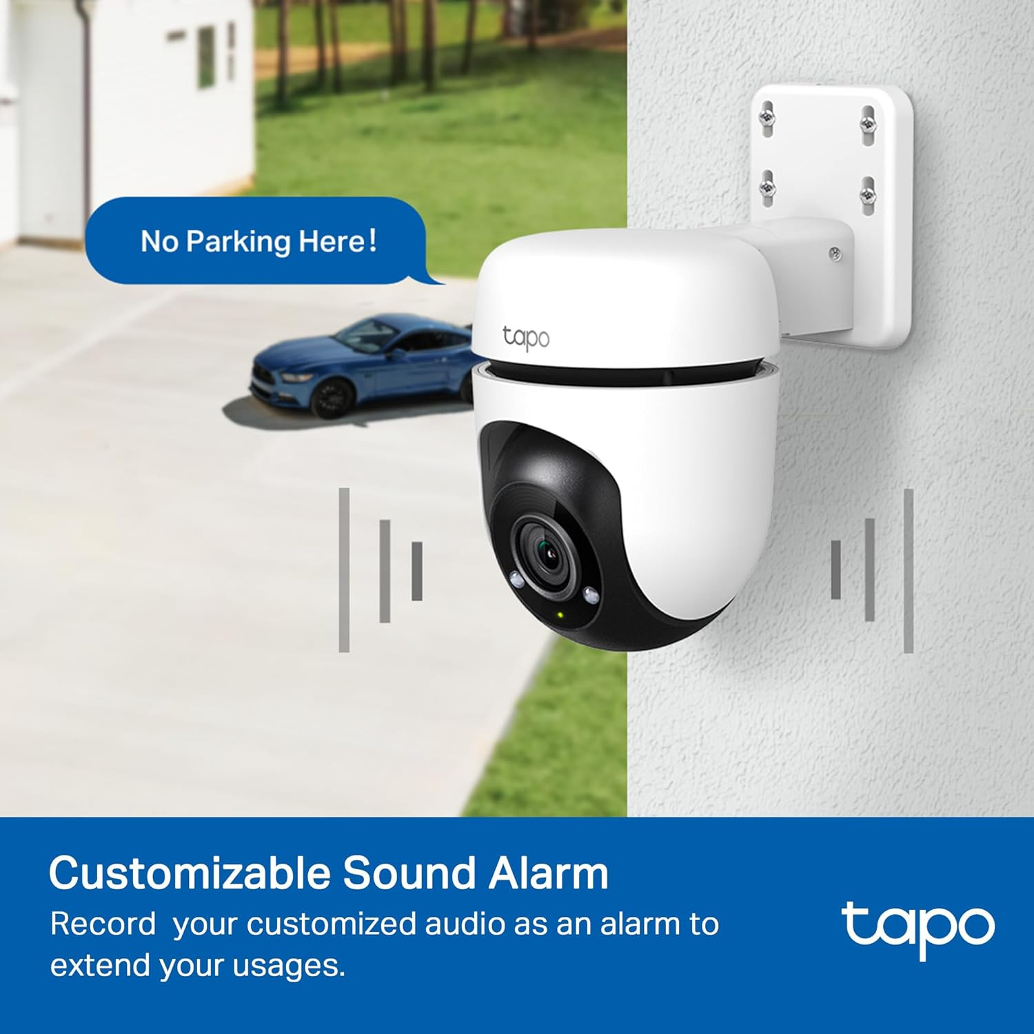 Tapo 1080P Outdoor Wired Pan/Tilt Security Wi-Fi Camera, 360° View, Motion Track