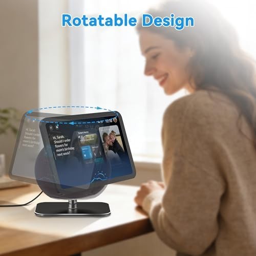 Adjustable Stand for Echo Show 8/11 – Solid Aluminum, Tilt & Swivel, Compact Des
