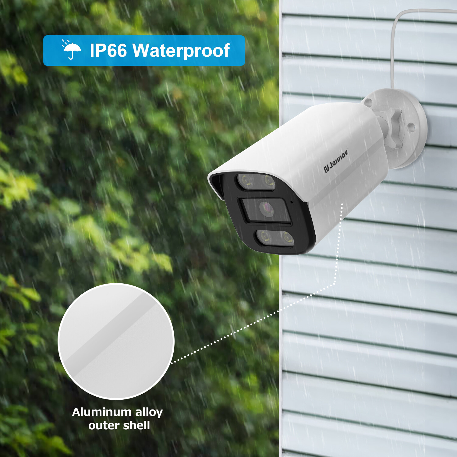 Jennov PoE IP Camera 8MP Security Camera Two Way Audio Color Night Vision