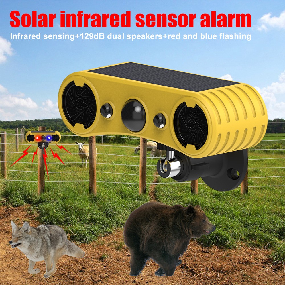 Alarma del sensor de movimiento solar al aire libre ultrasónica con parpadeando