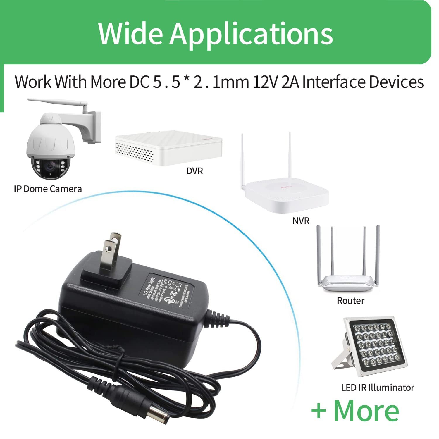 Security-01 AC to DC Power Supply Adapter 12V 2A 5.5mm x 2.1mm