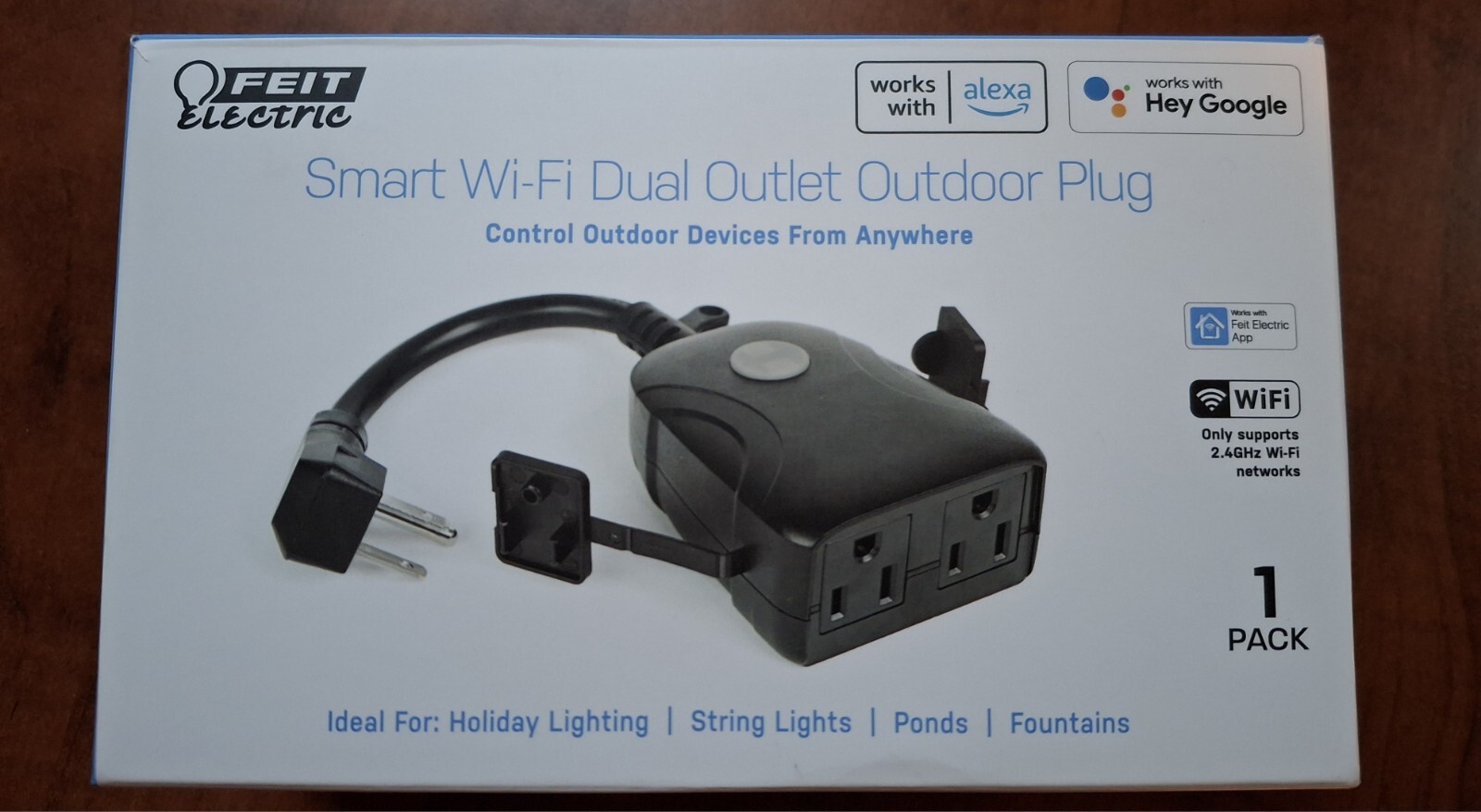 Feit Smart Home Commercial/Residential PVC Outdoor Smart Enabled Dual Outlet…