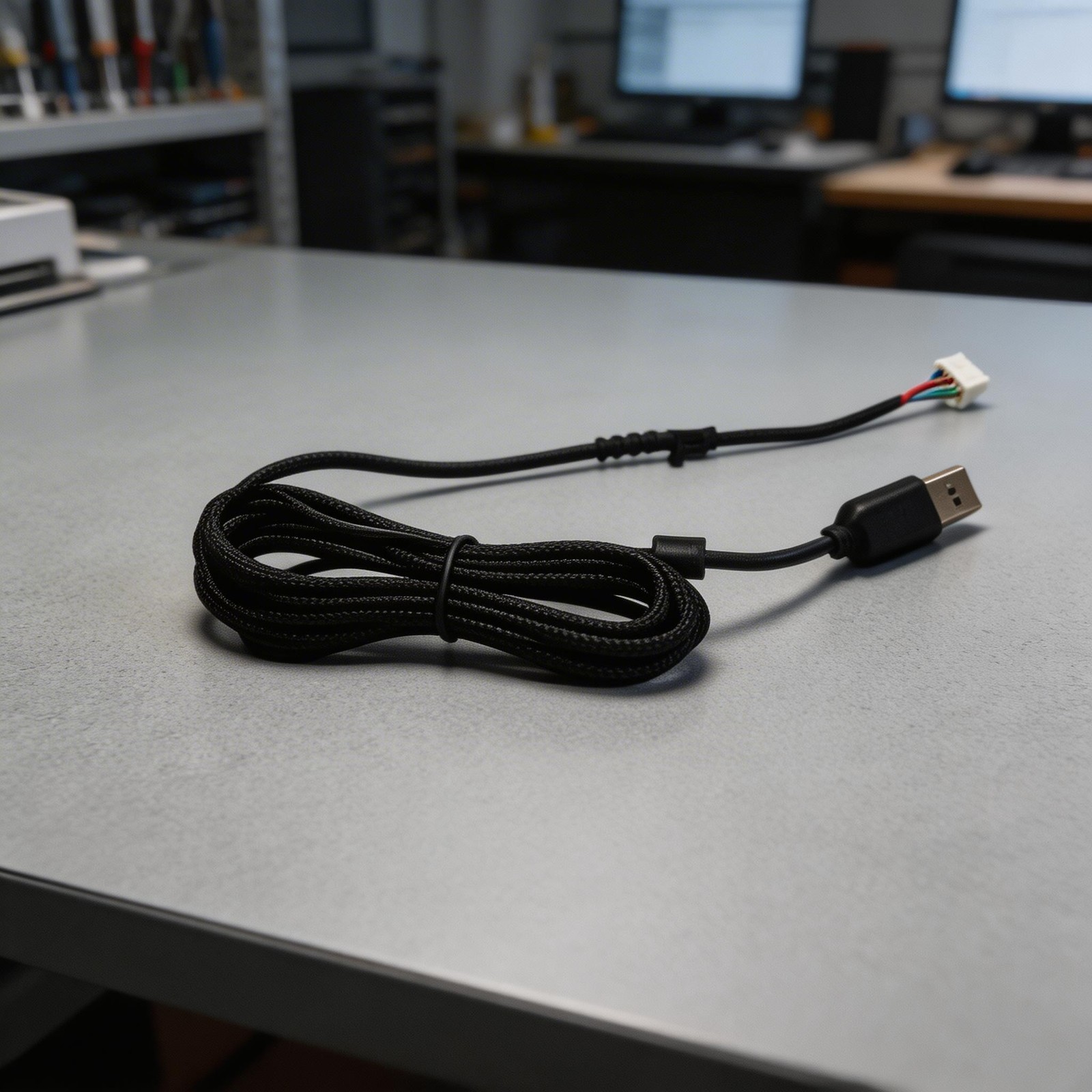 For Logitech G502 Hero Replacement Cable PVC with Snakeskin Braid Black