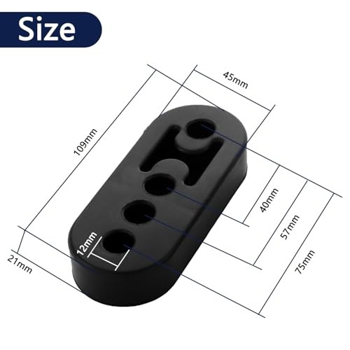 Exhaust Hanger Rubber, Car Muffler Shock Absorber Mount Hanger 2 PCS BLACK