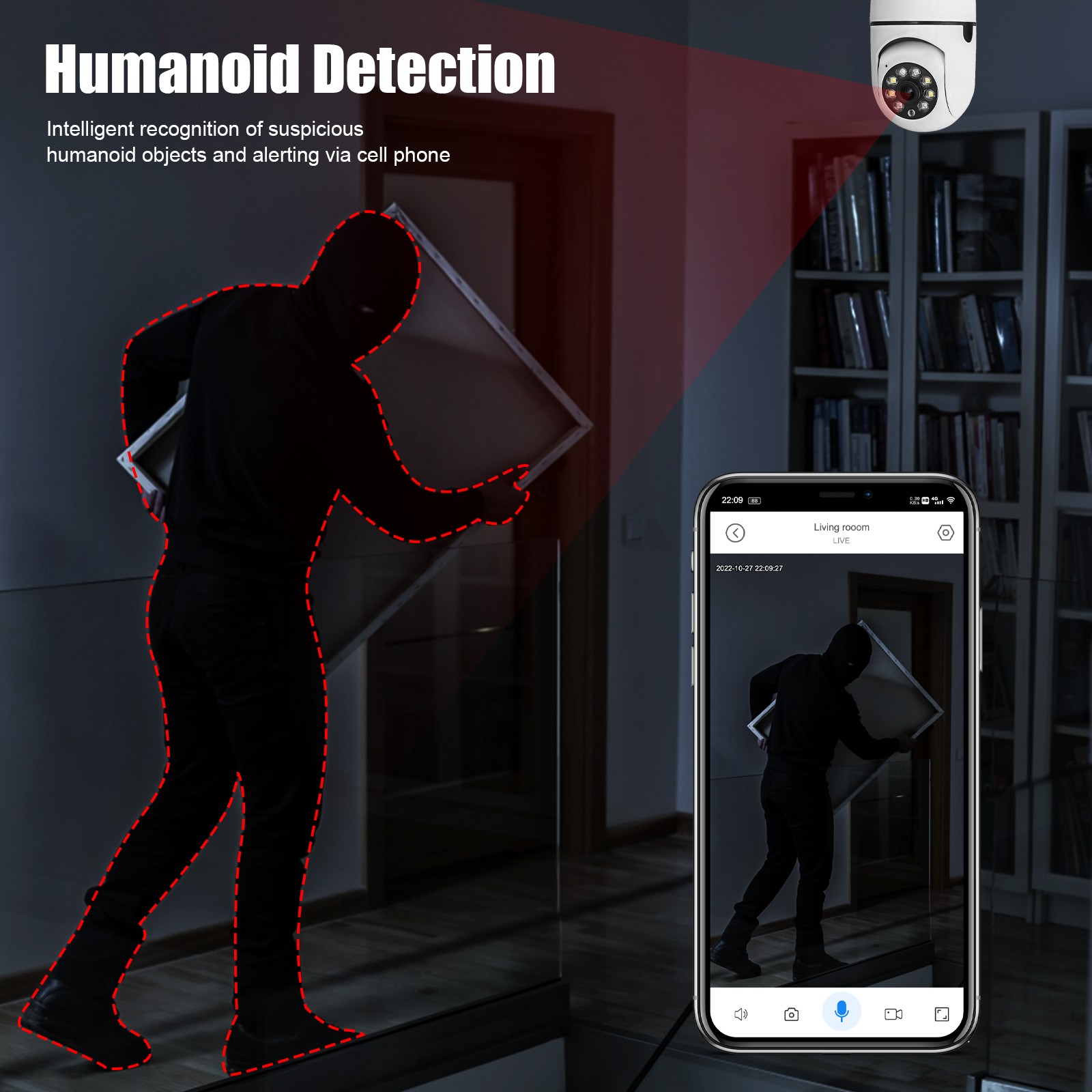 1080p HD 360° Panoramic Light Bulb Camera Wireless IP Home Security Lamp Cam HD