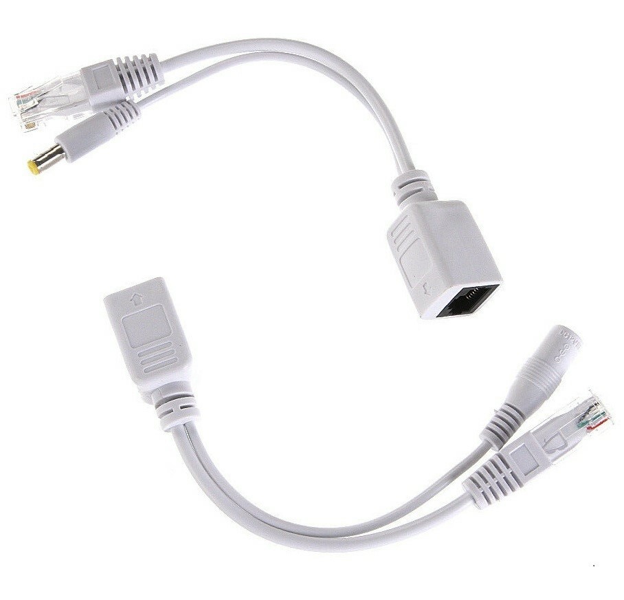 Power over Ethernet Passive PoE Adapter Injector + Splitter Kit 5-48V 3.5×1.35mm