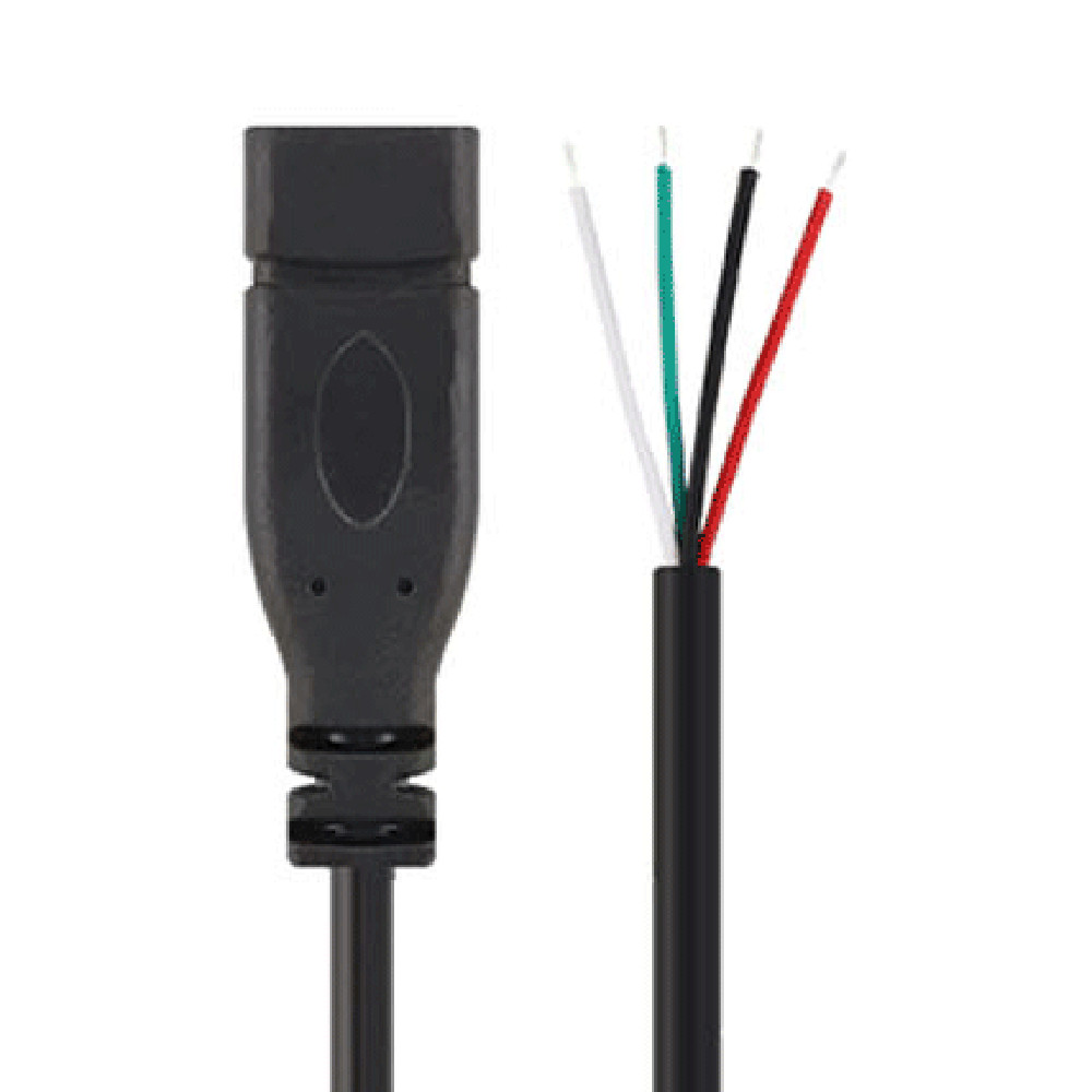 50pcs 25cm USB C Type-C Female Jack Cable 4 wires Power Pigtail Cable Cord DIY