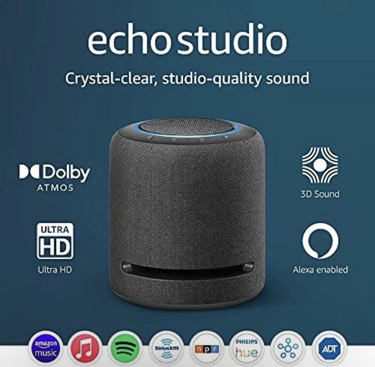 Amazon Echo Studio Hi-Res Smart Speaker with Dolby Atmos 3D Audio Voice Control
