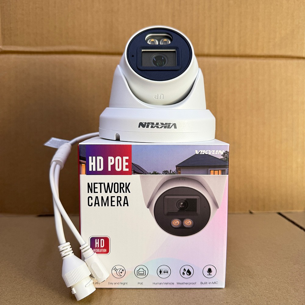 NEW VIKYLIN 24H Full Color Light POE 5MP Mini IP Camera Microphone Onvif Outdoor