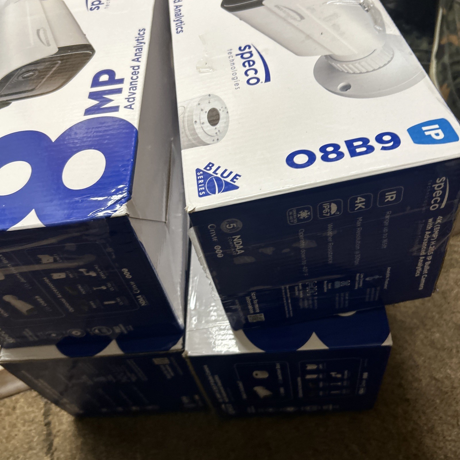 Speco 8MP 2.8mm IP 165 ft IR PoE SD Bullet Camera with Advanced Analytics-#O8B9