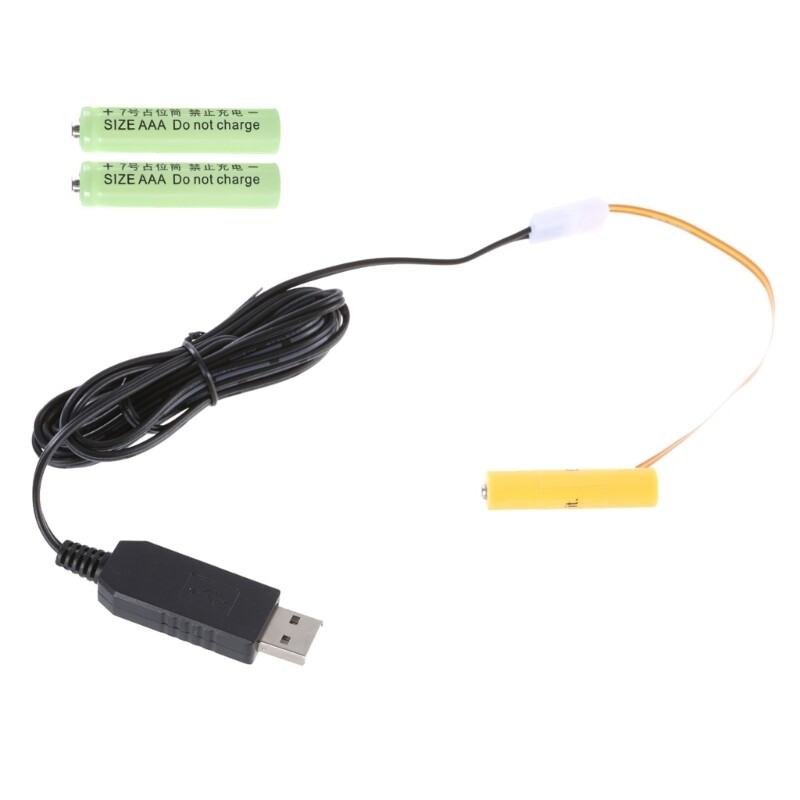 USB to 4.5V LR03 3A Battery Eliminating Adapter Cord False Battery Cable Wire