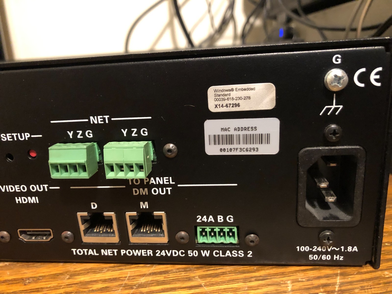 Working, Factory Defaults Crestron DGE-2, Display not Included