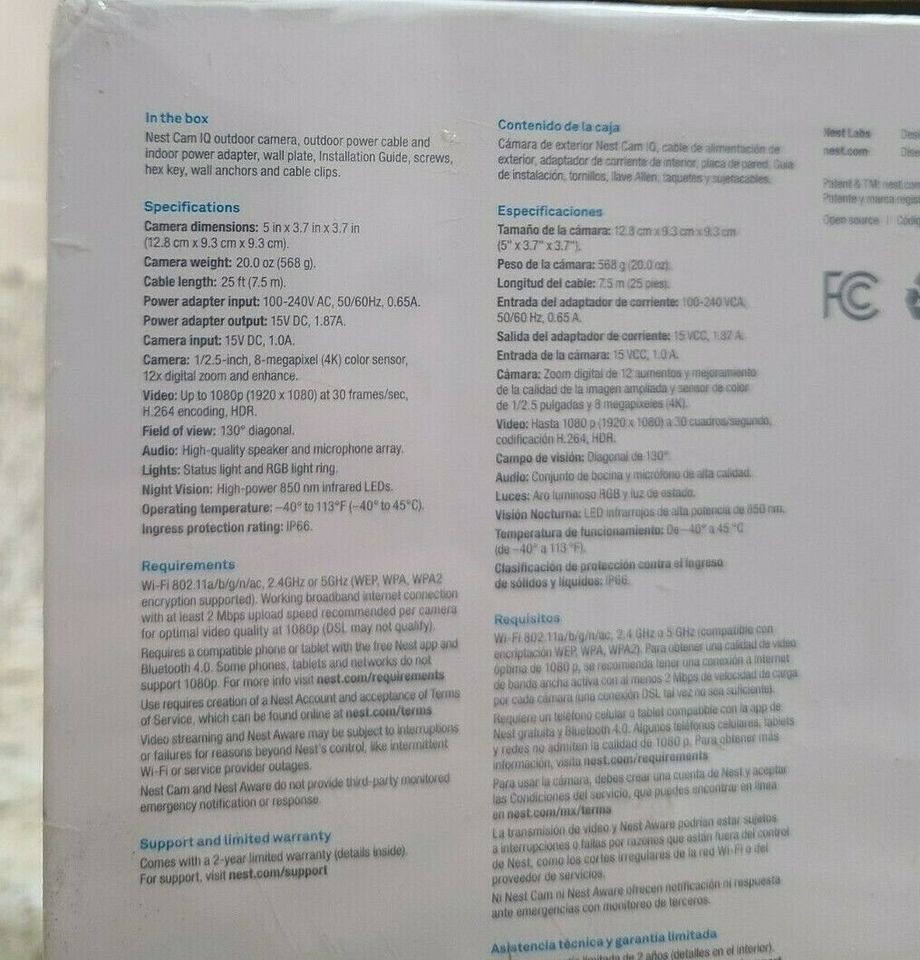 NEW Google Nest Cam IQ Outdoor Camera NC4101US (A0055) – Sealed