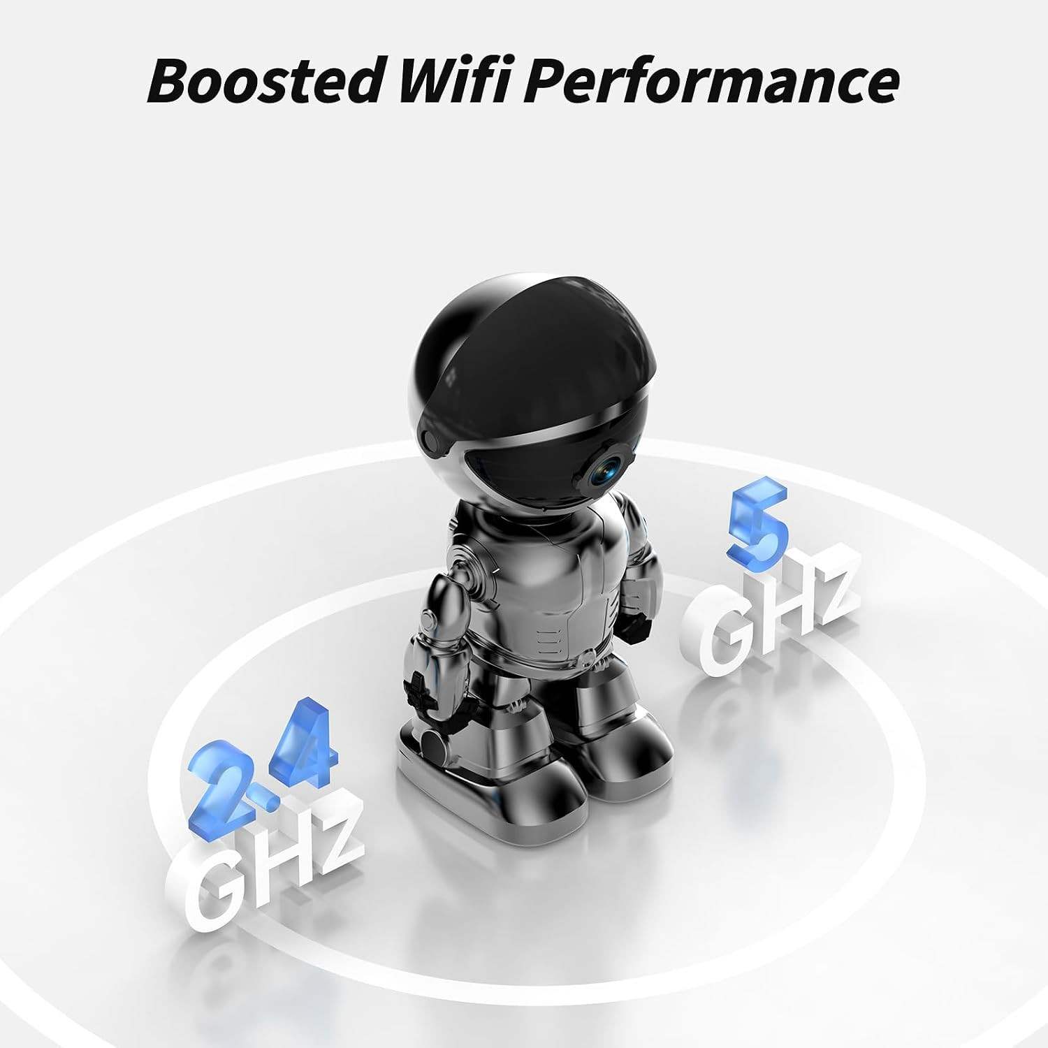Indoor Camera Robot, 2K 5G/2.4Ghz Wifi Pet Robot Cam with Phone App Eseecloud, 3