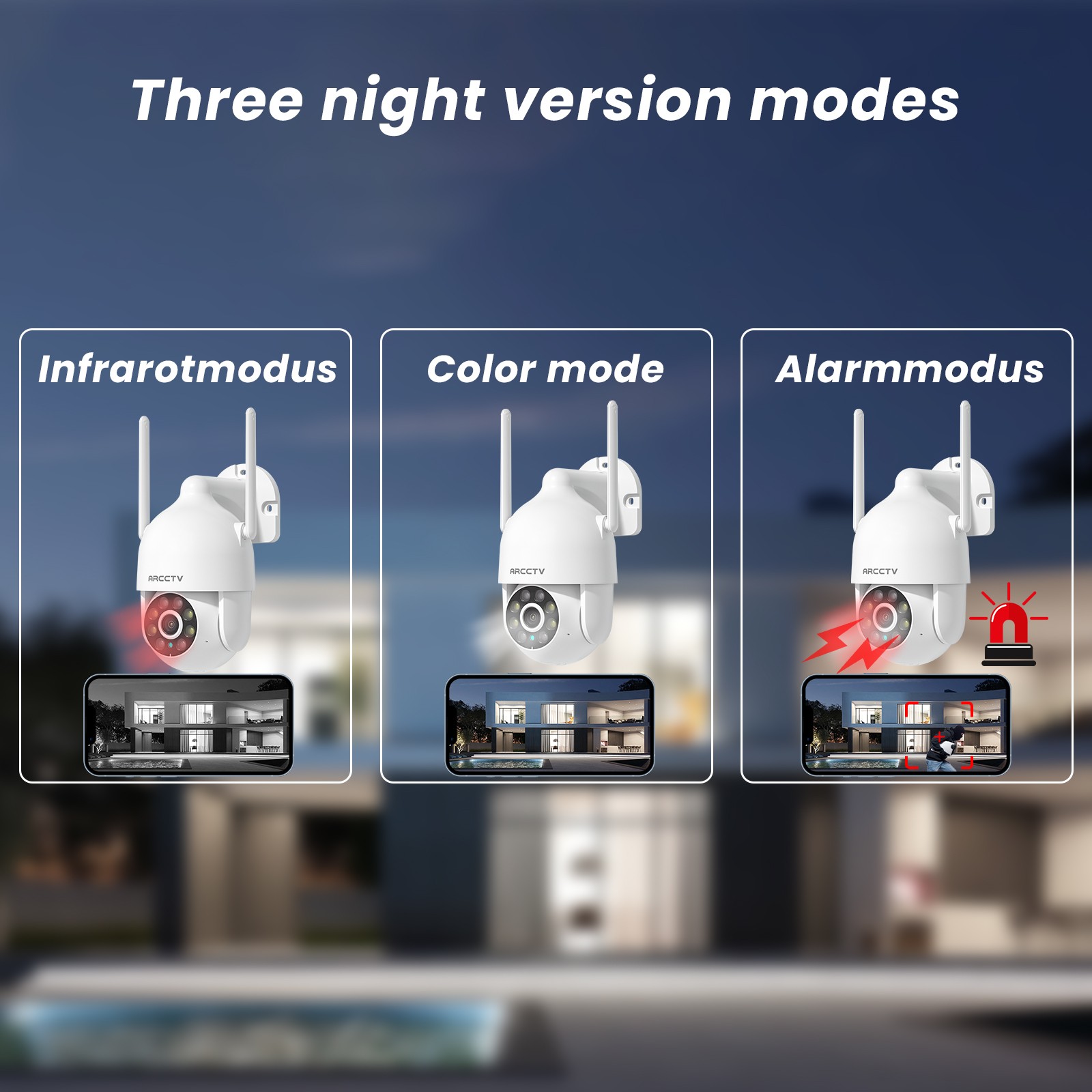 2-Pack 2K HD Home CCTV WiFi6 Security Camera Outdoor Color Night & 2-Way Audio