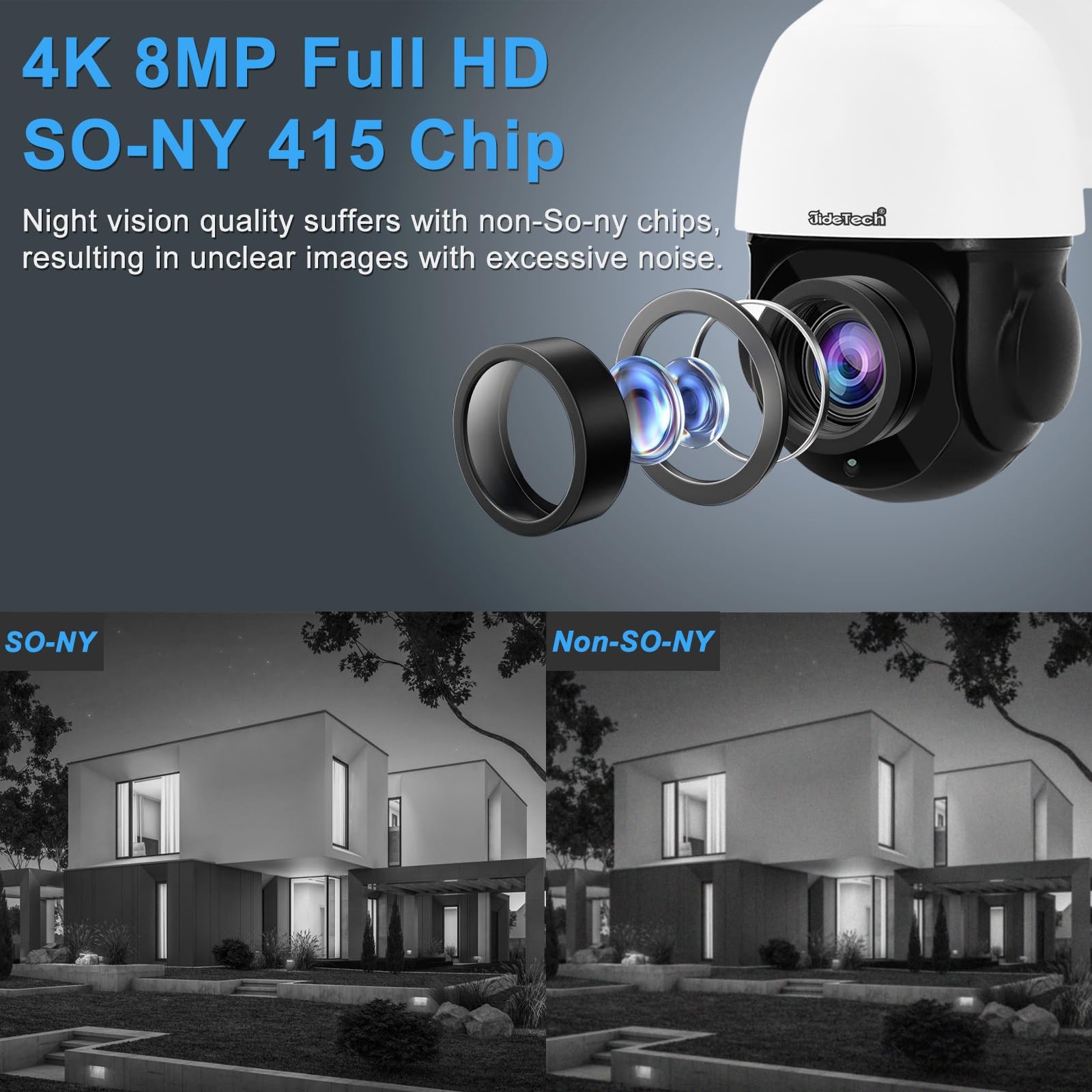 4K 8MP PoE PTZ Camera Outdoor, 200X Hybrid Zoom, Auto Tracking, Human Vehicle…