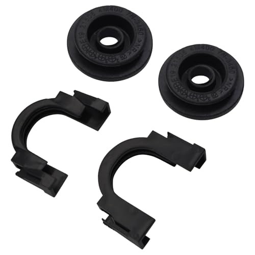2 Set Upper Radiator Mount Bracket and Rubber Bushing, Compatible with Nissan