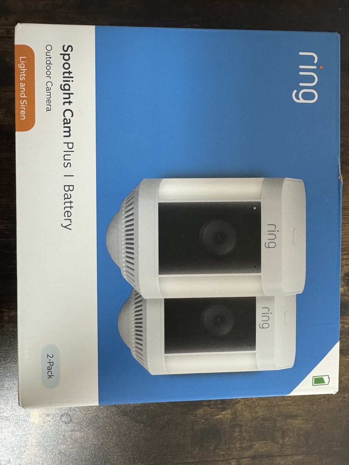 Ring Spotlight Cam Plus Camera Indoor/Outdoor Wireless Pack of 2 Battery New!!!!