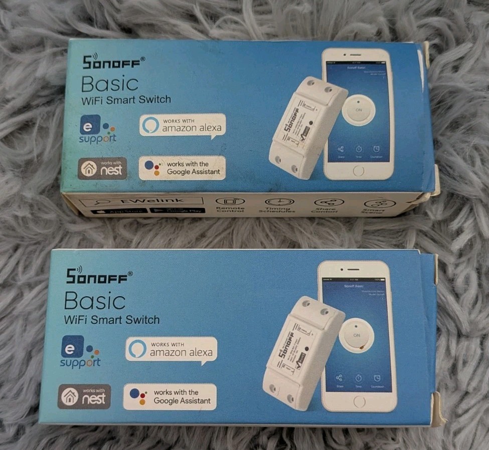 Sonoff Basic WIFI SMART SWITCH Lot x2packs works w/ Alexa/Google/Nest/IFTTT