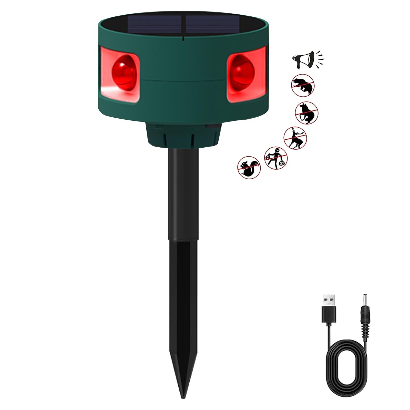 Solar Outdoor Motion Sensor Alarm: 129db Motion Detector Alarm Light, 360°Inf…