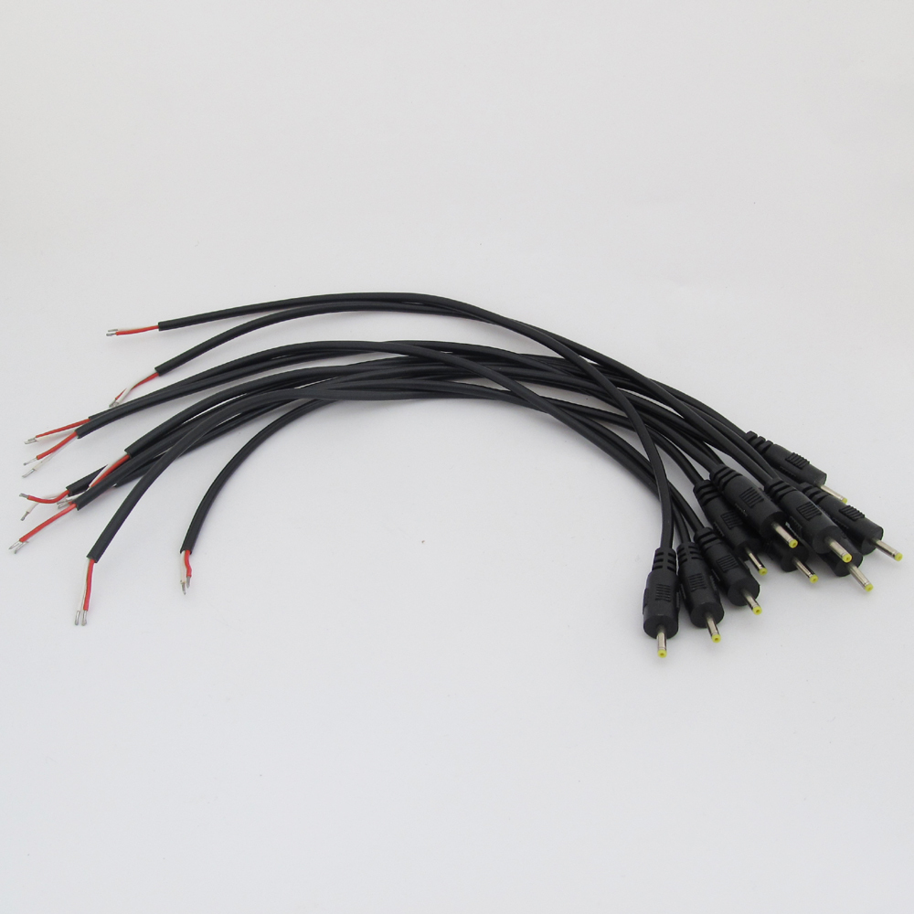 200pcs 0.3m/1ft DC Power Cable 2.5×0.7mm DC Tip Plug Straight CCTV Cord Cable