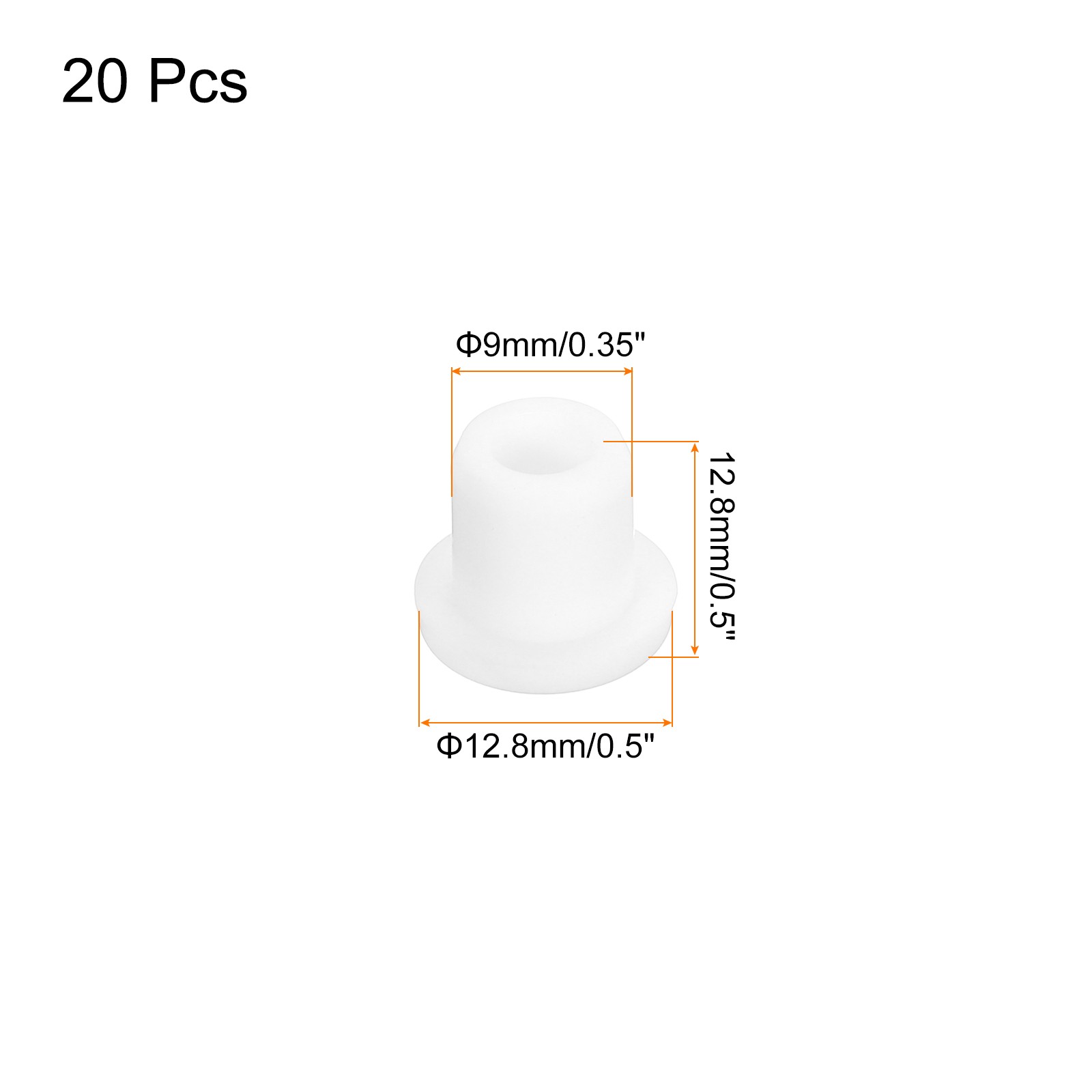 20 Pcs High Temp Silicone Plug Mount Dia 9mm/0.35 Inch t Shaped Rubber Stopper