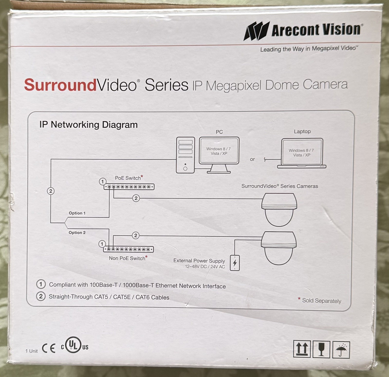 Arecont Vision AV8365DN SurroundVideo Series IP 5-40 MP h.264 Dome Camera