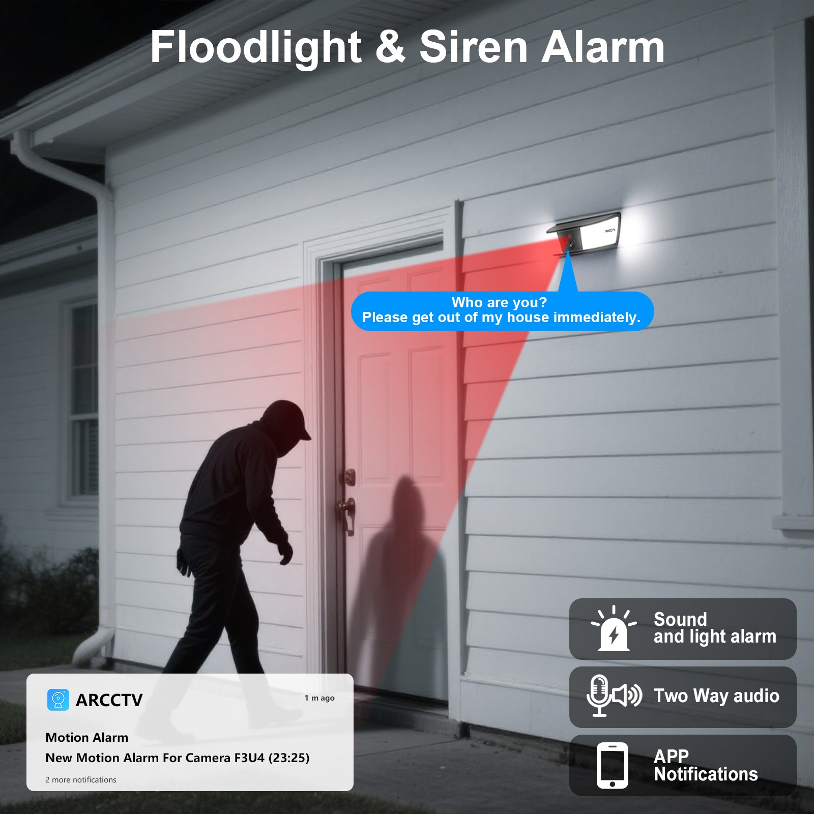 4MP WiFi Wall Light Solar Security Camera Outdoor Wireless Audio Camera IR Night