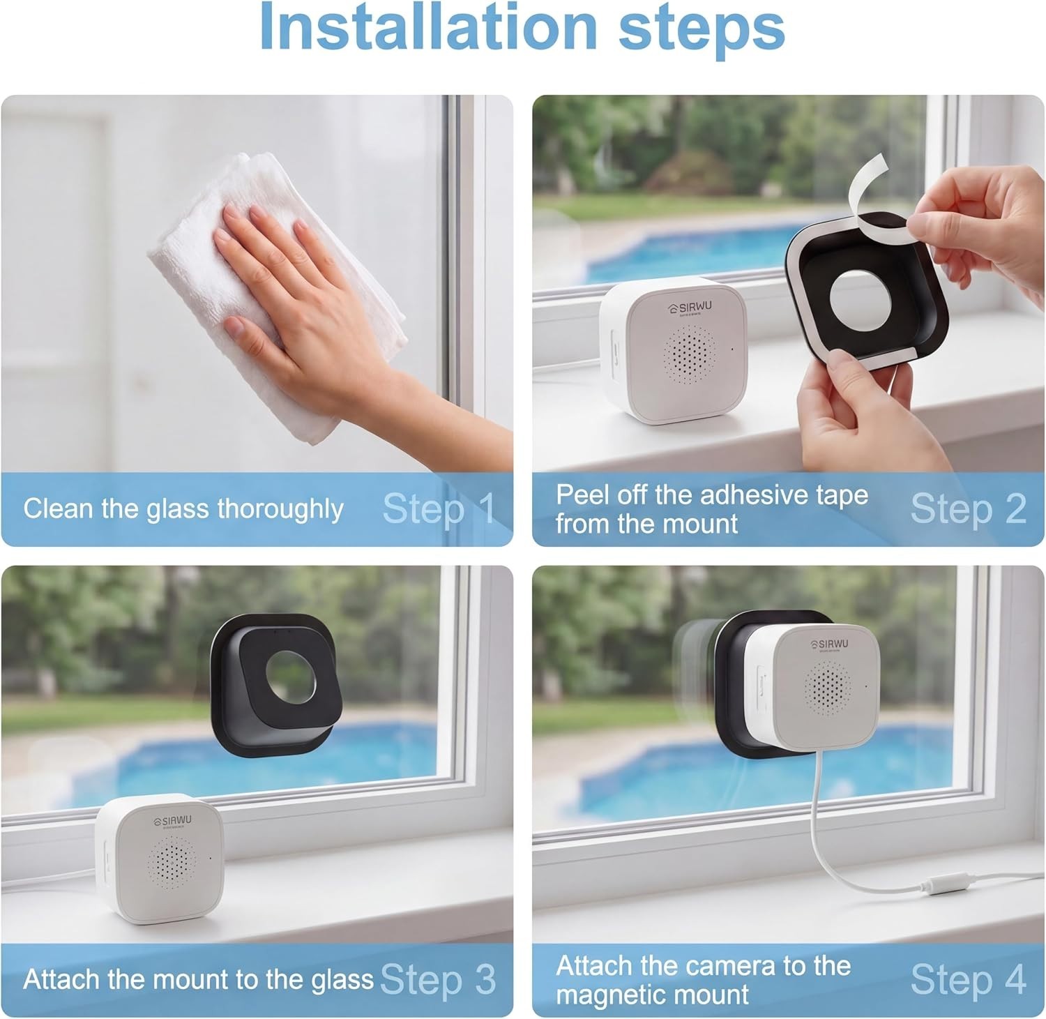 2 Pack Angled Window Camera Mount, 18° Angle Adapter for Most Magnetic Window Fr