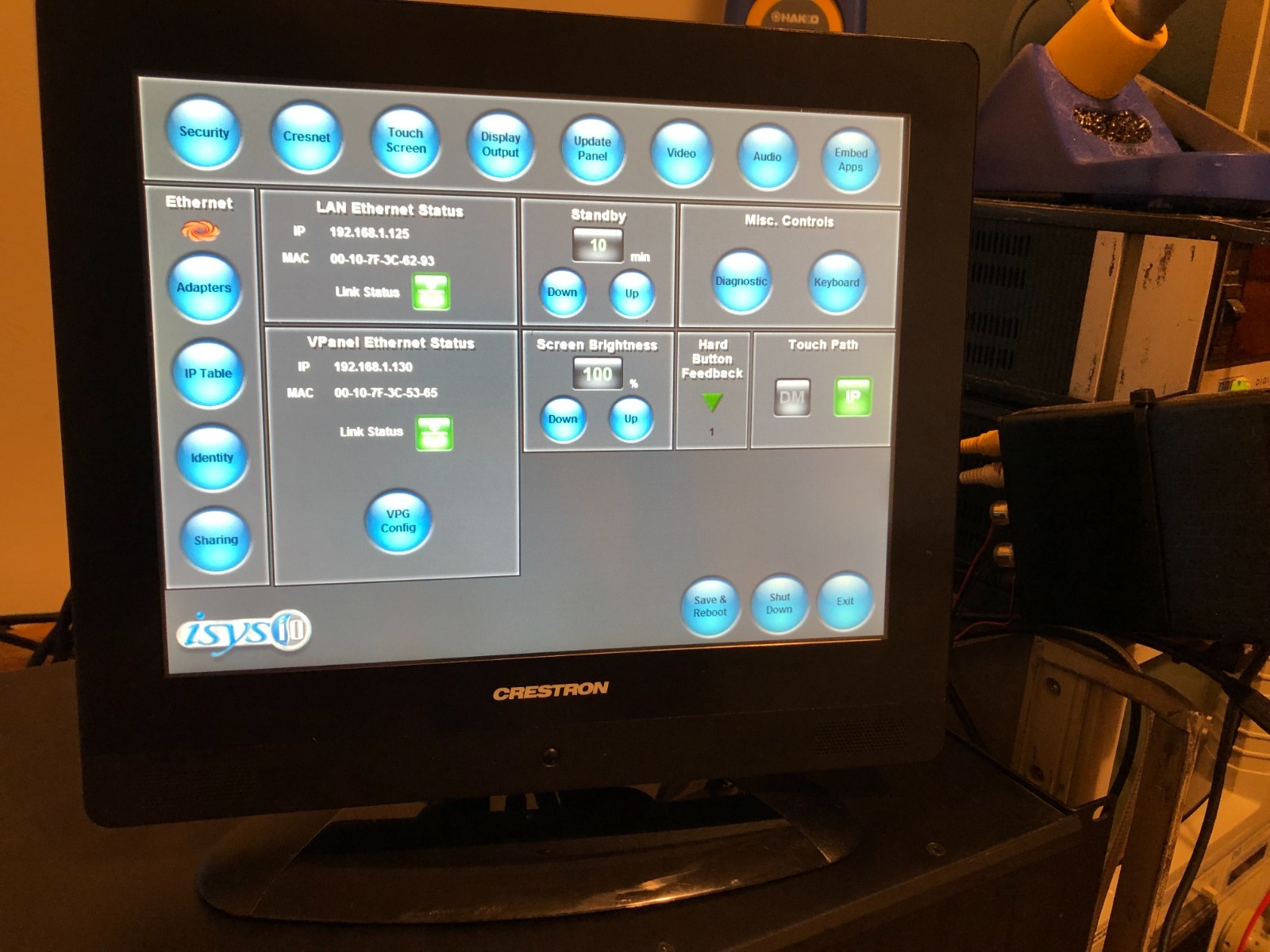 Working, Factory Defaults Crestron DGE-2, Display not Included