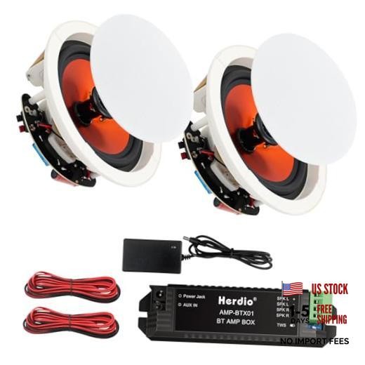 Inch Bluetooth Ceiling Speakers Max Power 20 Watts 2 Way Flush Mount in Wall 4