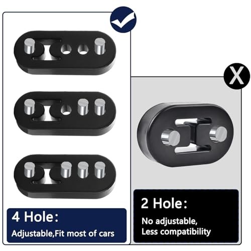 Exhaust Hanger Rubber, Car Muffler Shock Absorber Mount Hanger 2 PCS BLACK