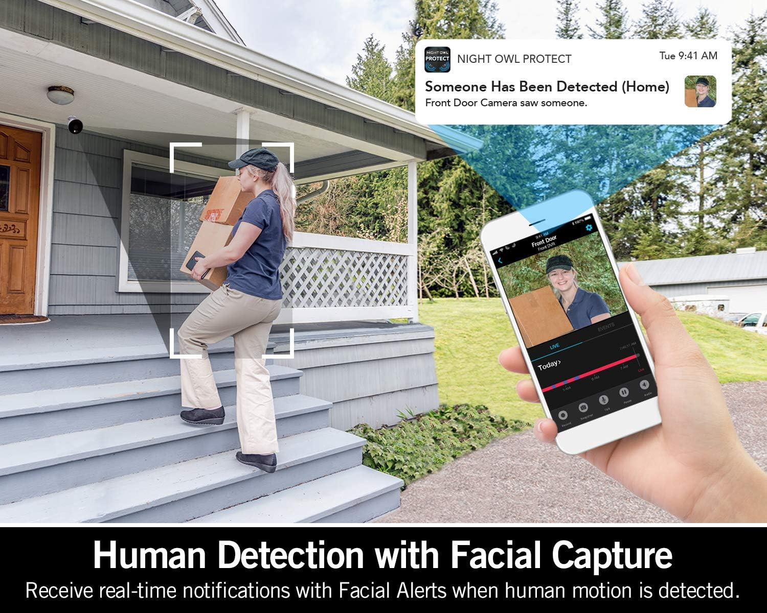 AC Powered 1080P HD Wi-Fi IP Indoor/Outdoor Camera with 100 Ft. of Night Vision,