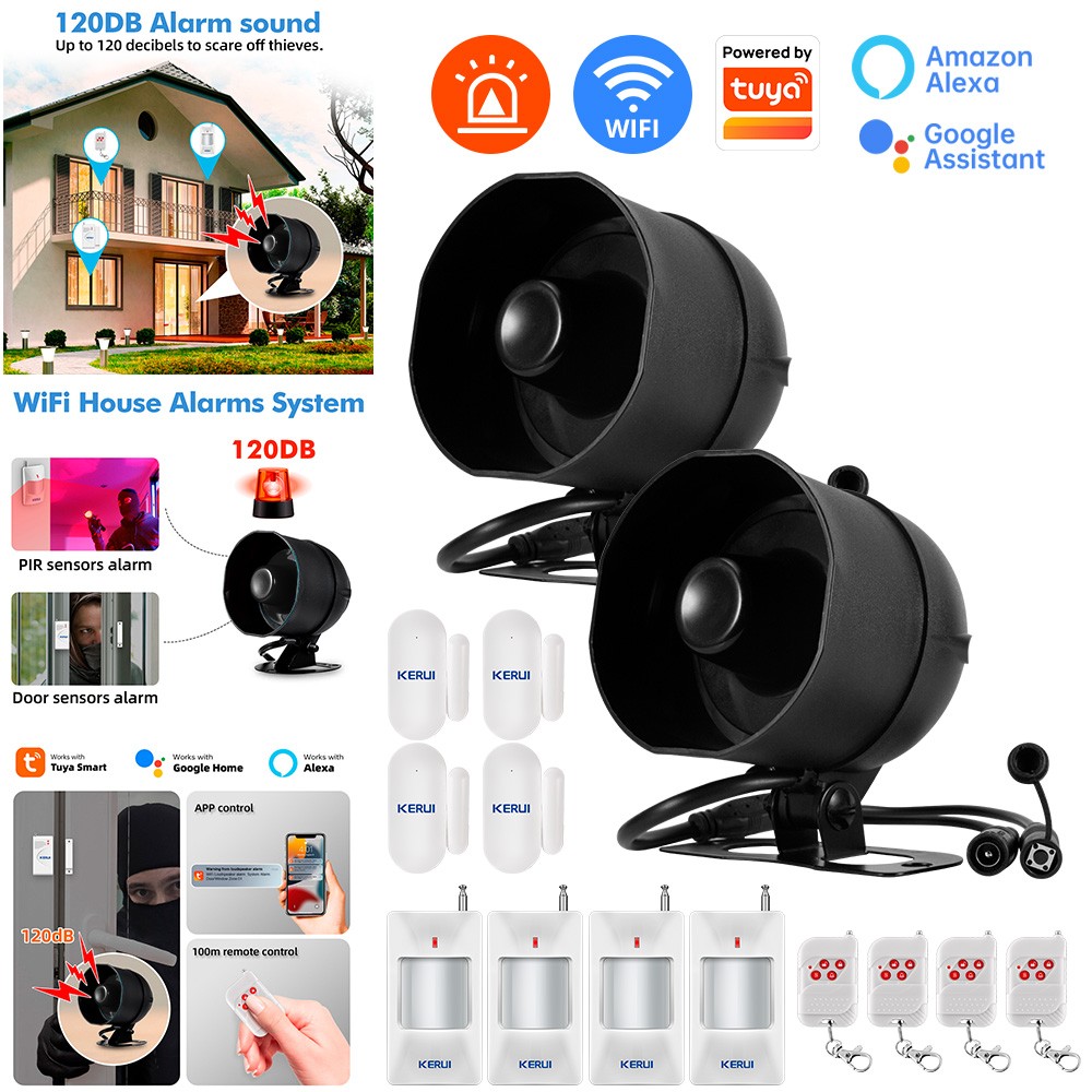 Fit For Tuya Smart WIFI Security Alarm System Kit 110dB Wireless Loud Siren Horn