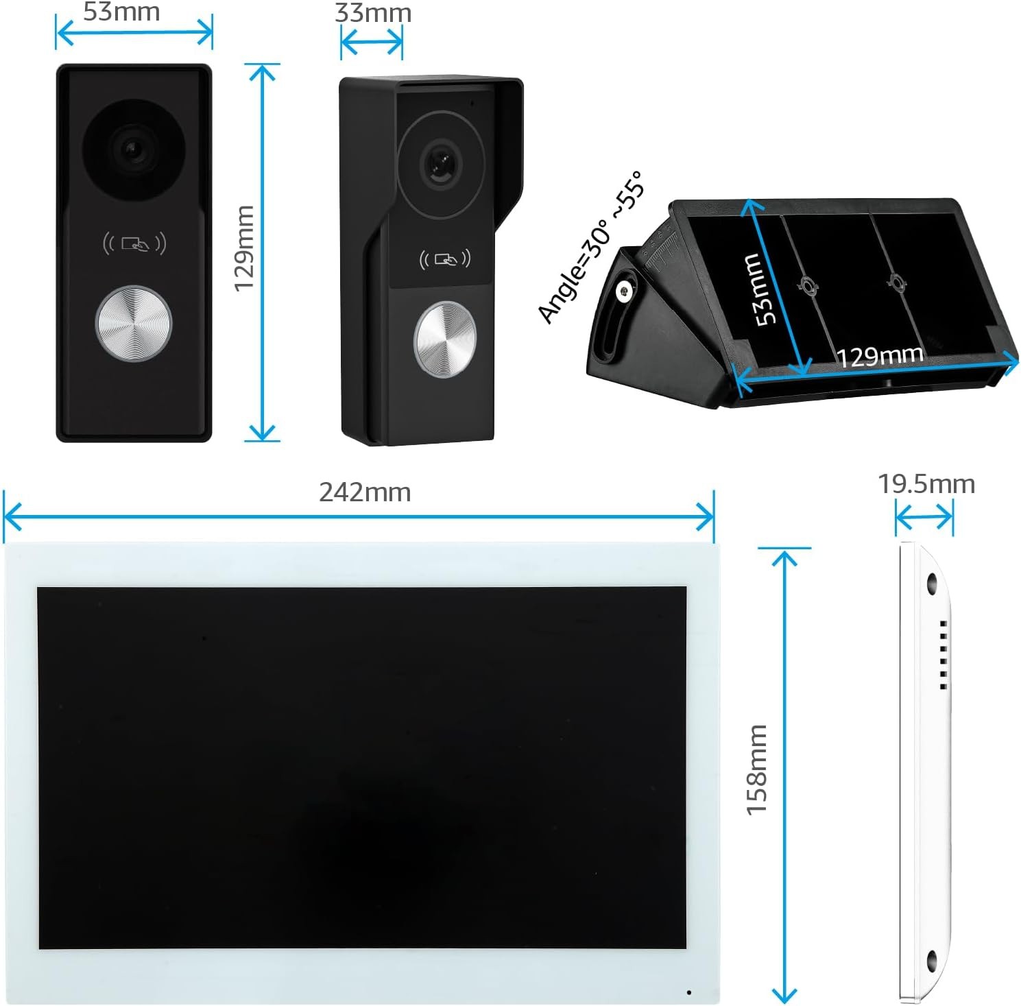 Smart Video doorbell intercom System videophone for Home with 10.1 inch Big T…